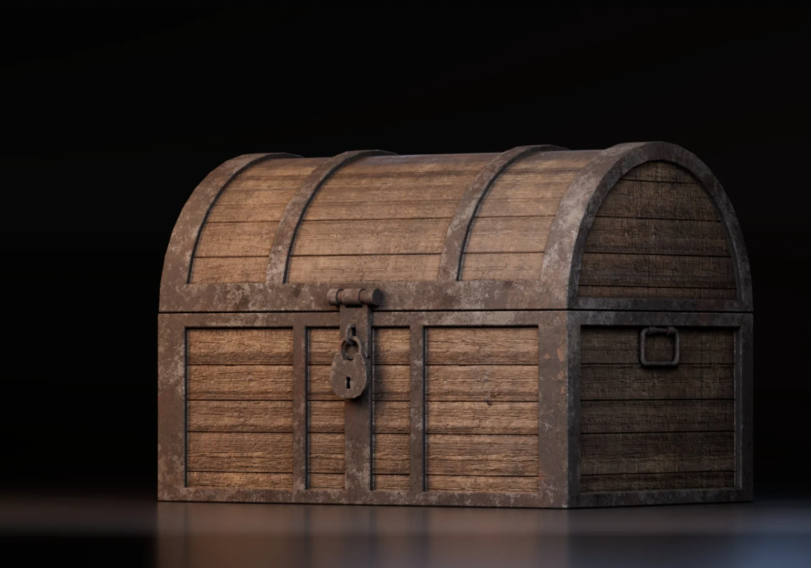 Vintage Wooden Treasure Chest