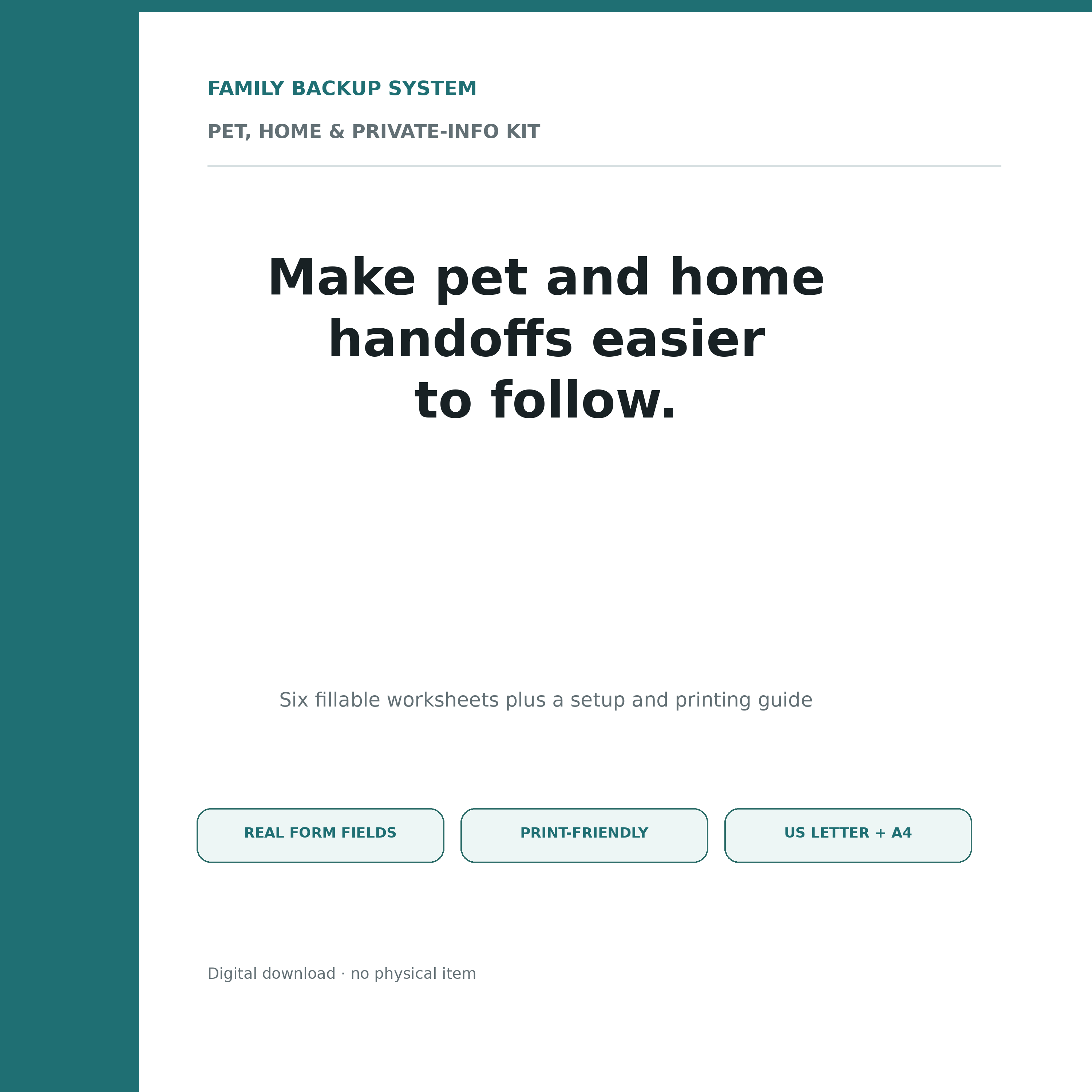 Pet & House Sitter Handoff Kit