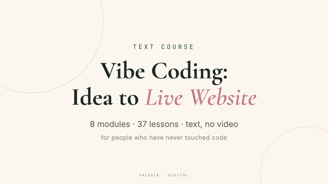Vibe Coding: Idea to Live Website (Full Course)