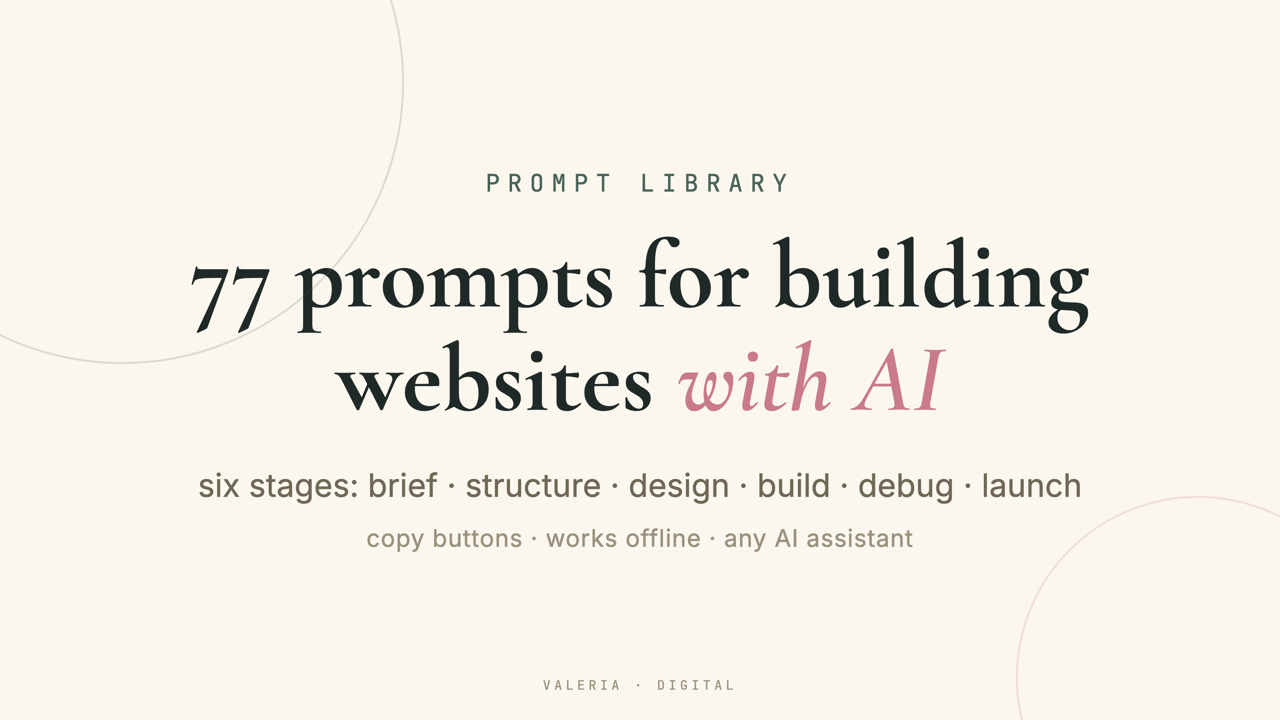 Prompt Library for Building Websites with AI