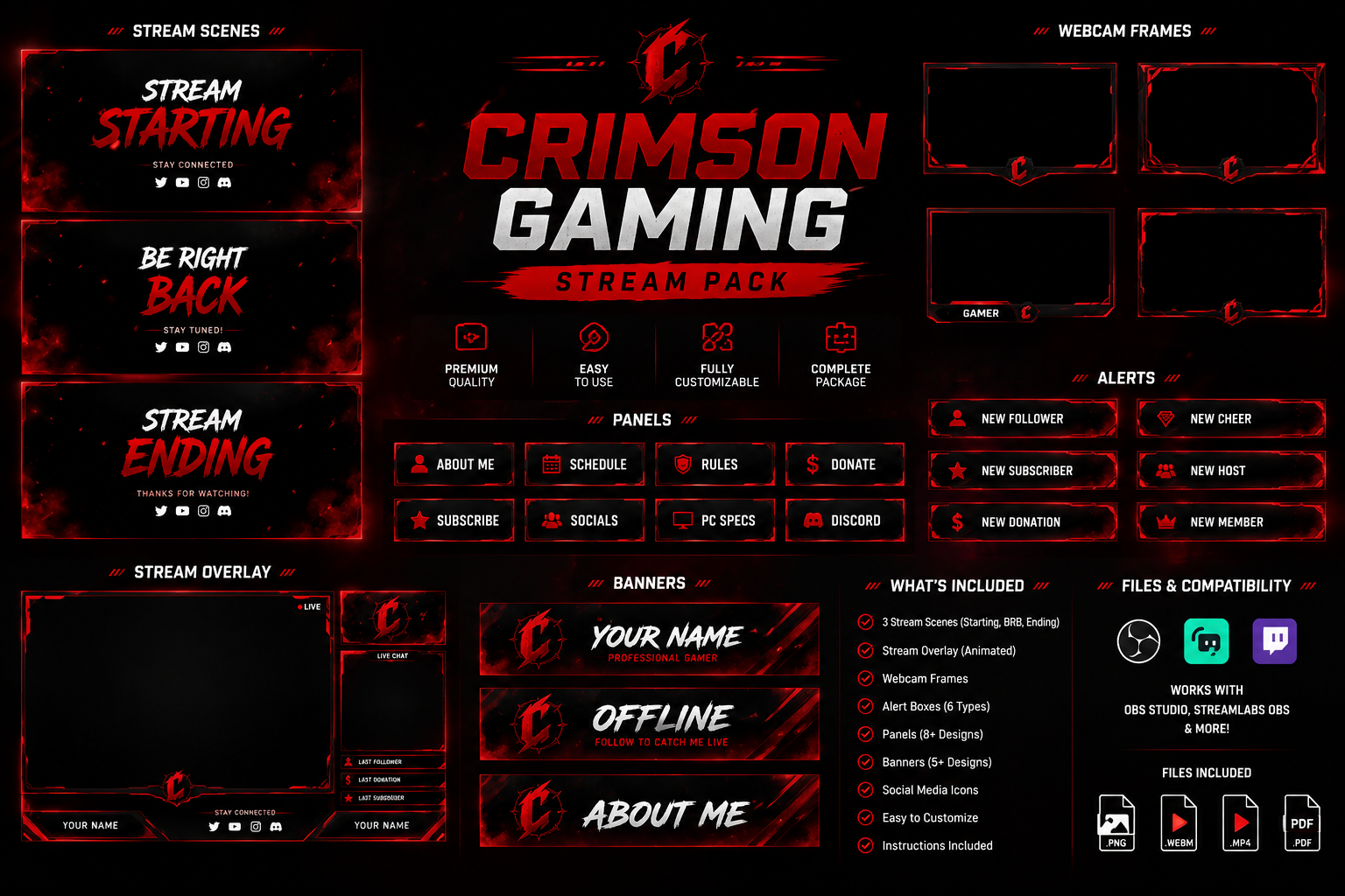 Crimson Gaming Stream Pack