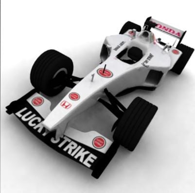 Honda Formula 1 Racing Car Low Polygonal