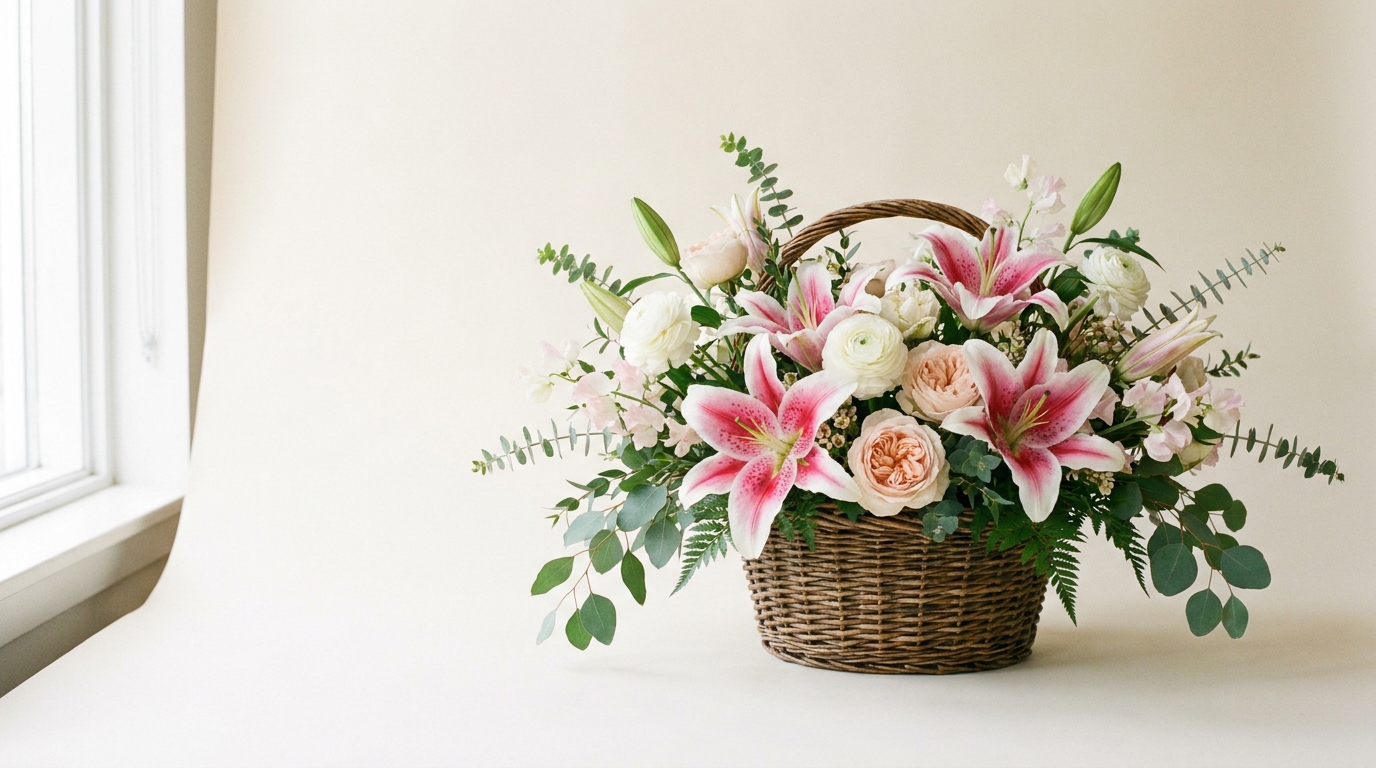 Stargazer Lily Basket