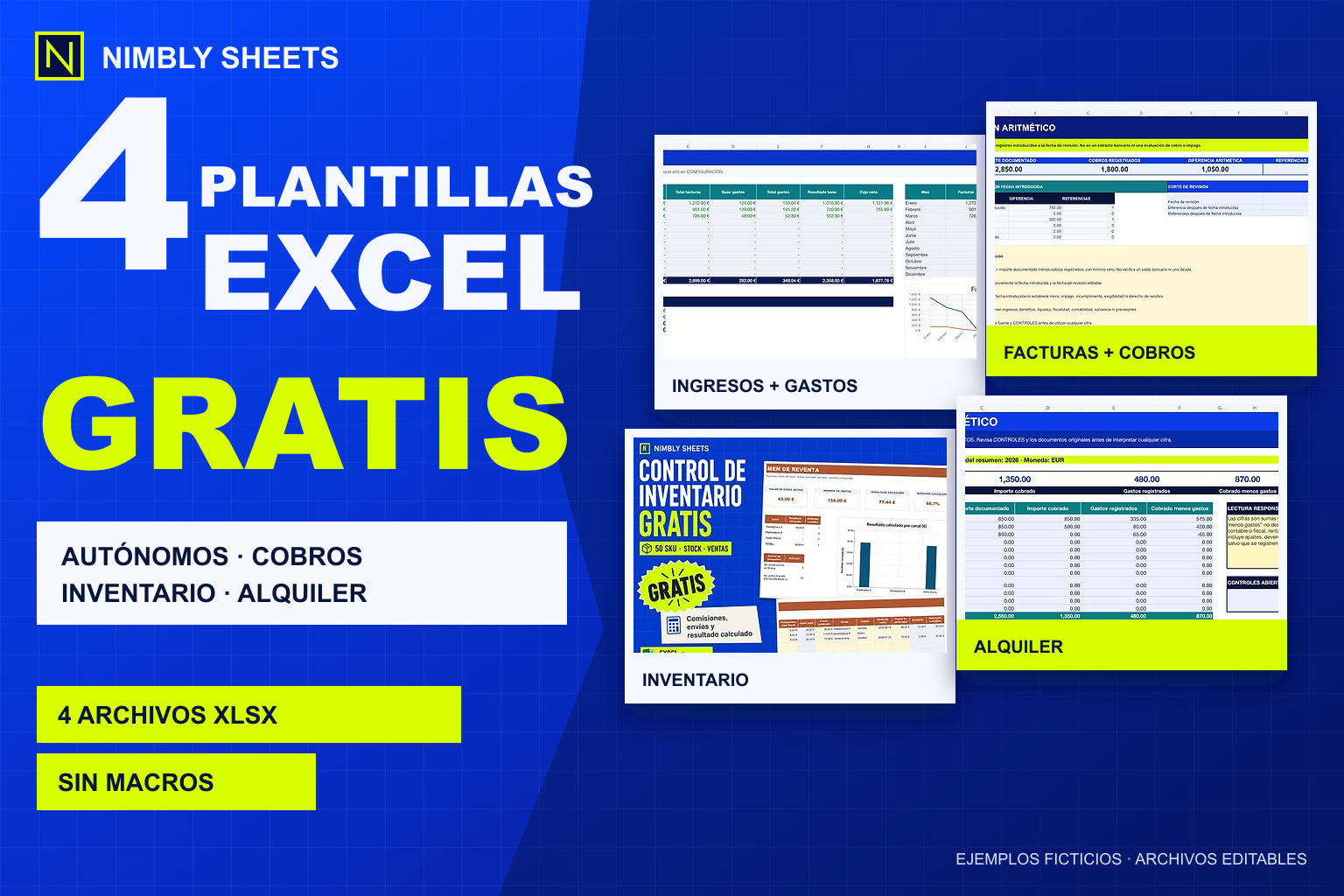 Pack Gratis — 4 Plantillas Excel (Español)