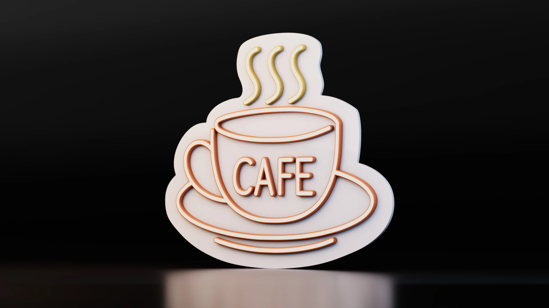 Stylized Cafe Coffee Cup Logo Sign
