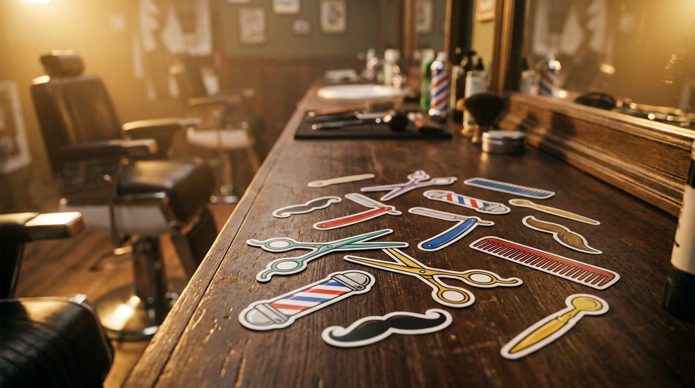 Pack de Stickers Premium para Barberías