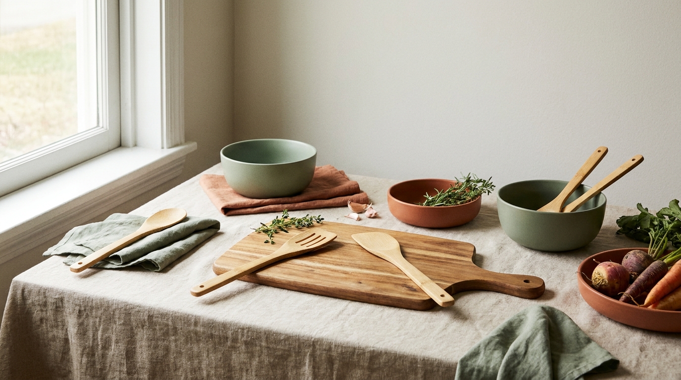 Bamboo & Wood Kitchen Essentials Set