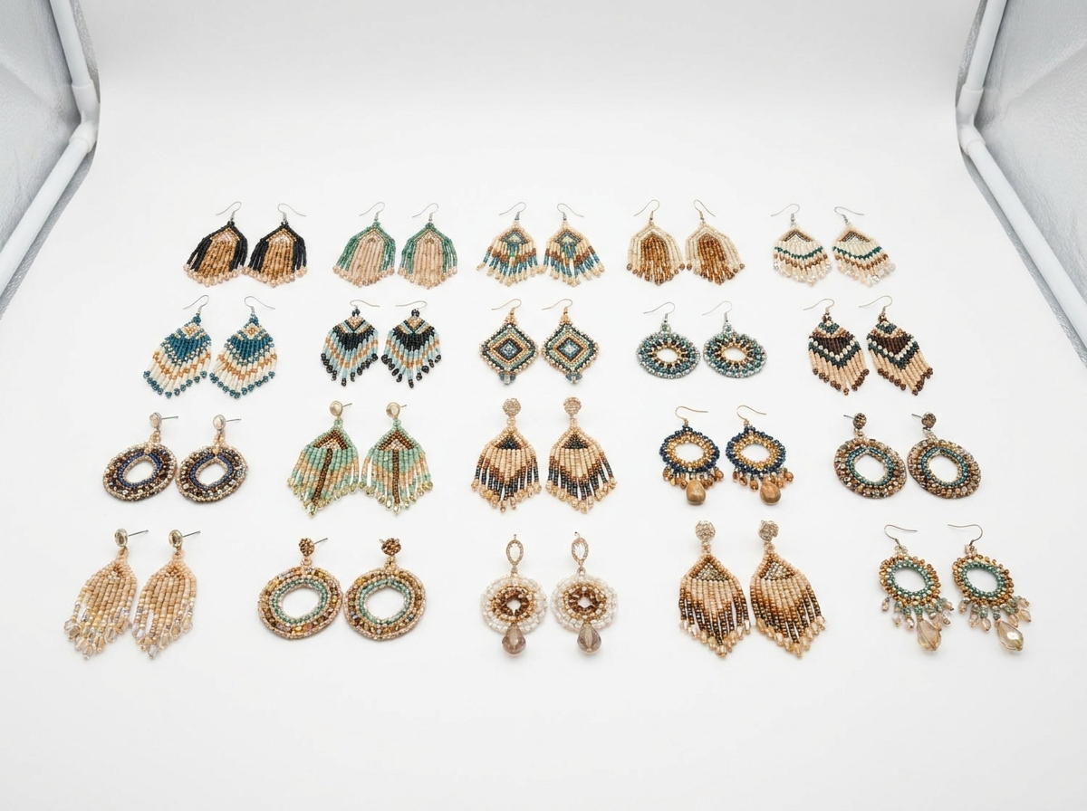 Beaded Statement Earrings — Case of 12