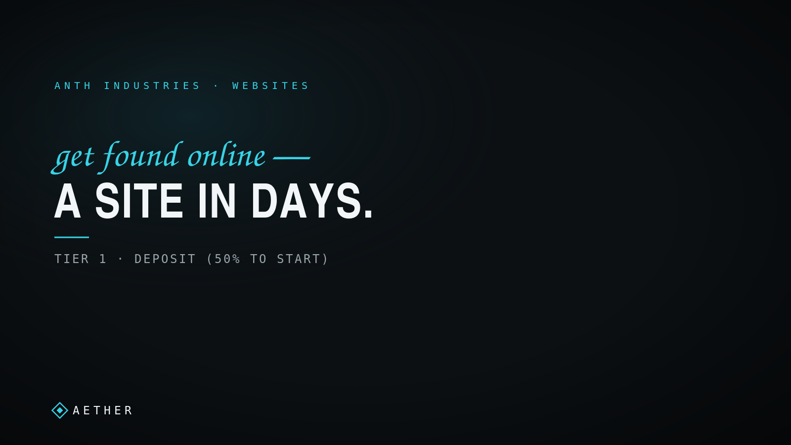 AETHER Website Tier 1 - Deposit