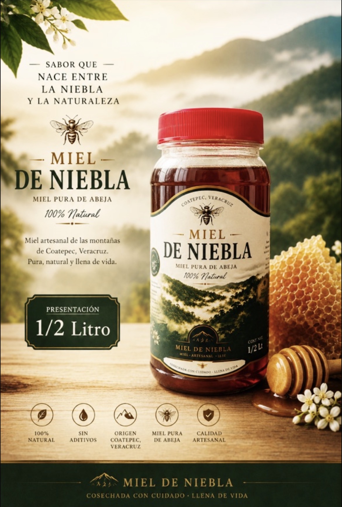 Miel pura de abeja  🐝 de bosque