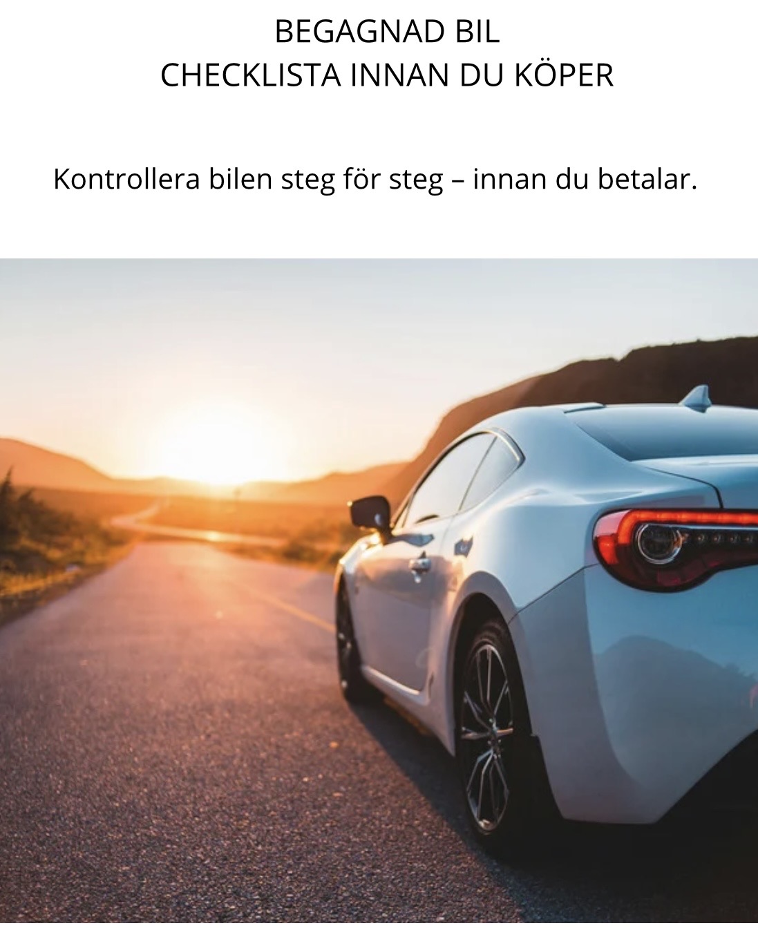     Begagnad bil – Checklista