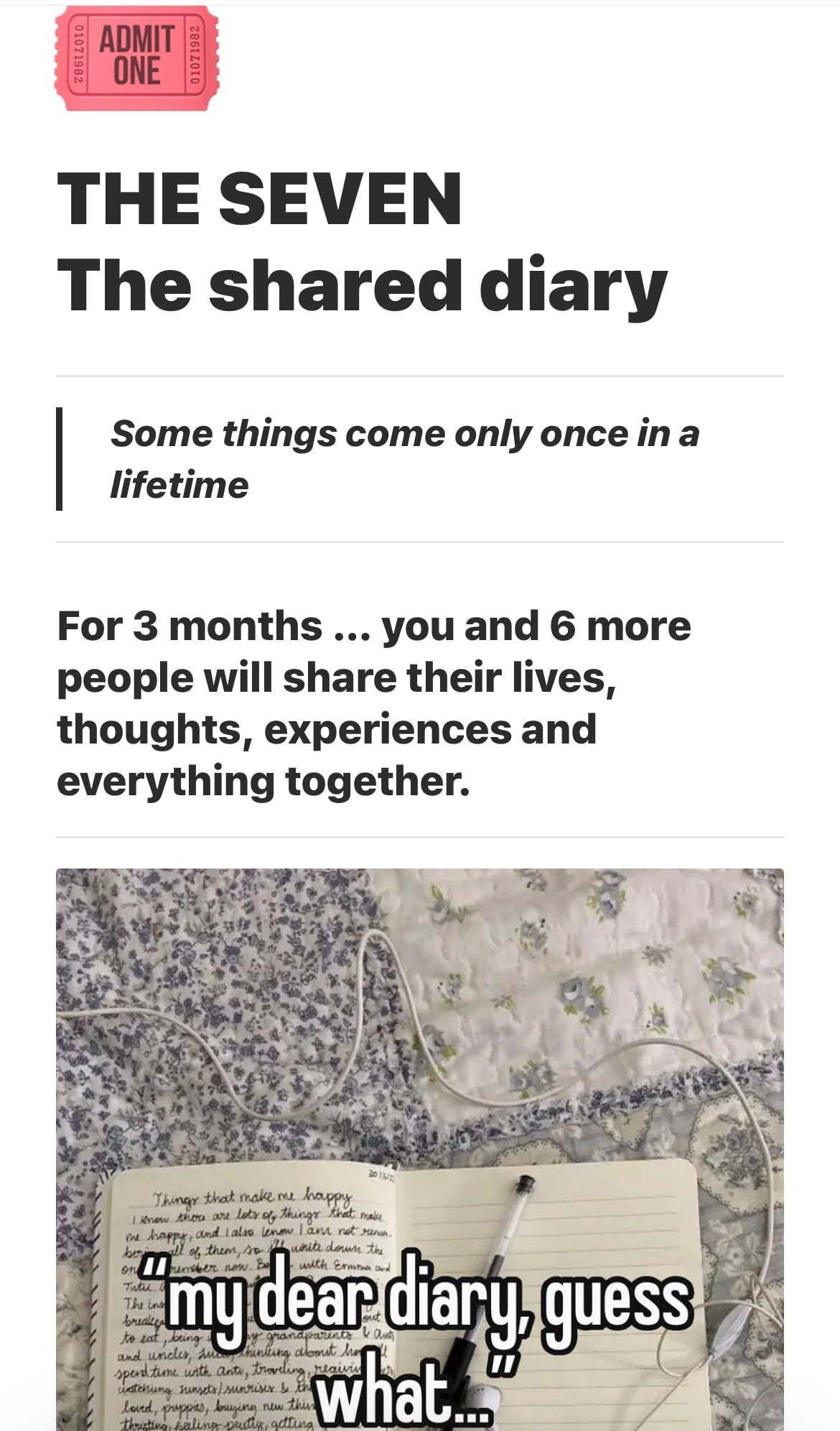 THE SEVEN ( A Shared Diary ) 