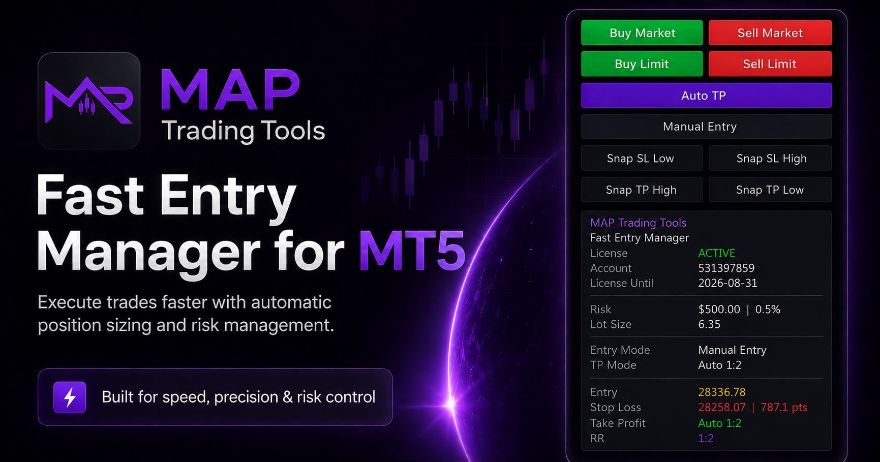 Fast Entry Manager | MT5 Trade Manager