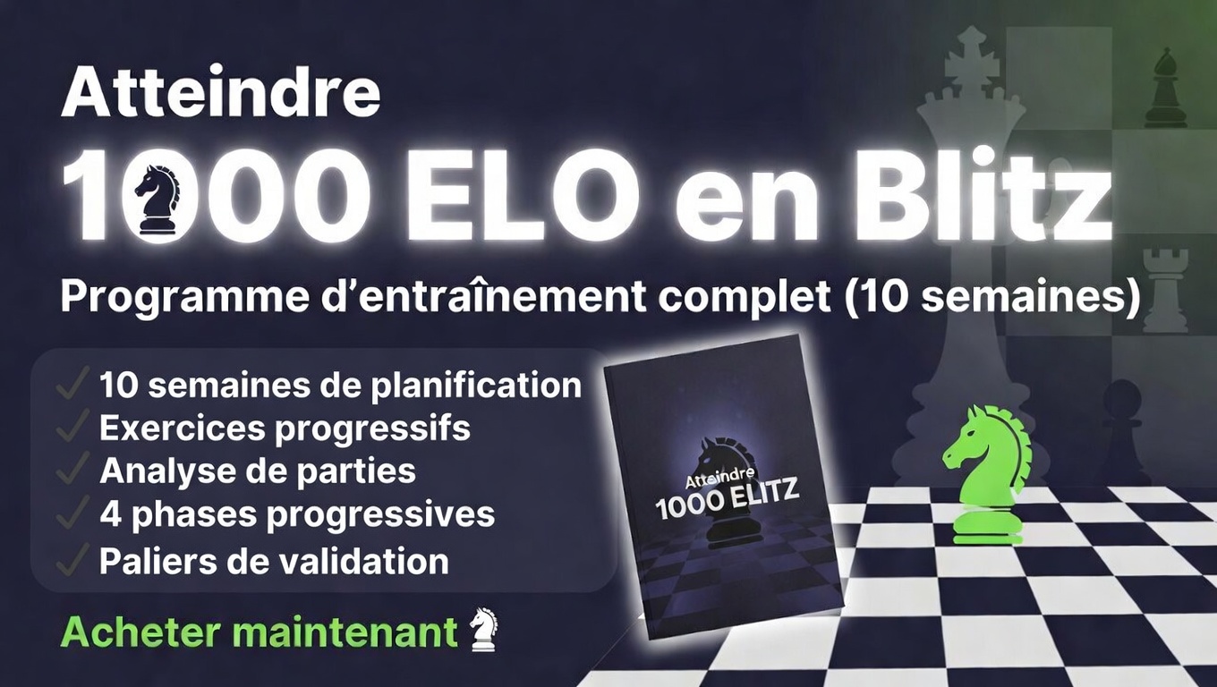 Atteindre 1000 ELO en Blitz — Programme d'entraînement complet (10 semaines)
