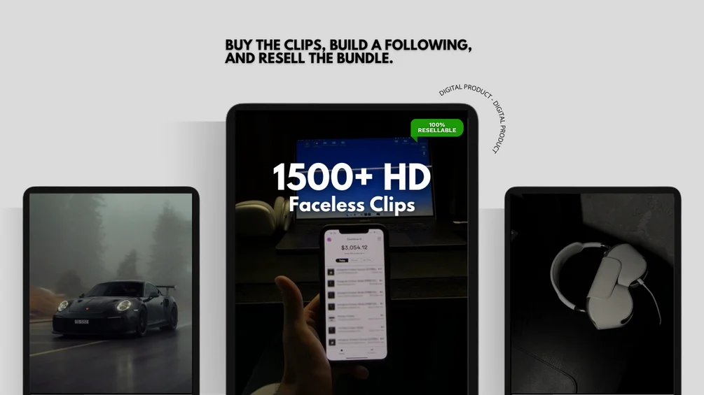 1500+ HD Faceless Clips (Grow & Resell)