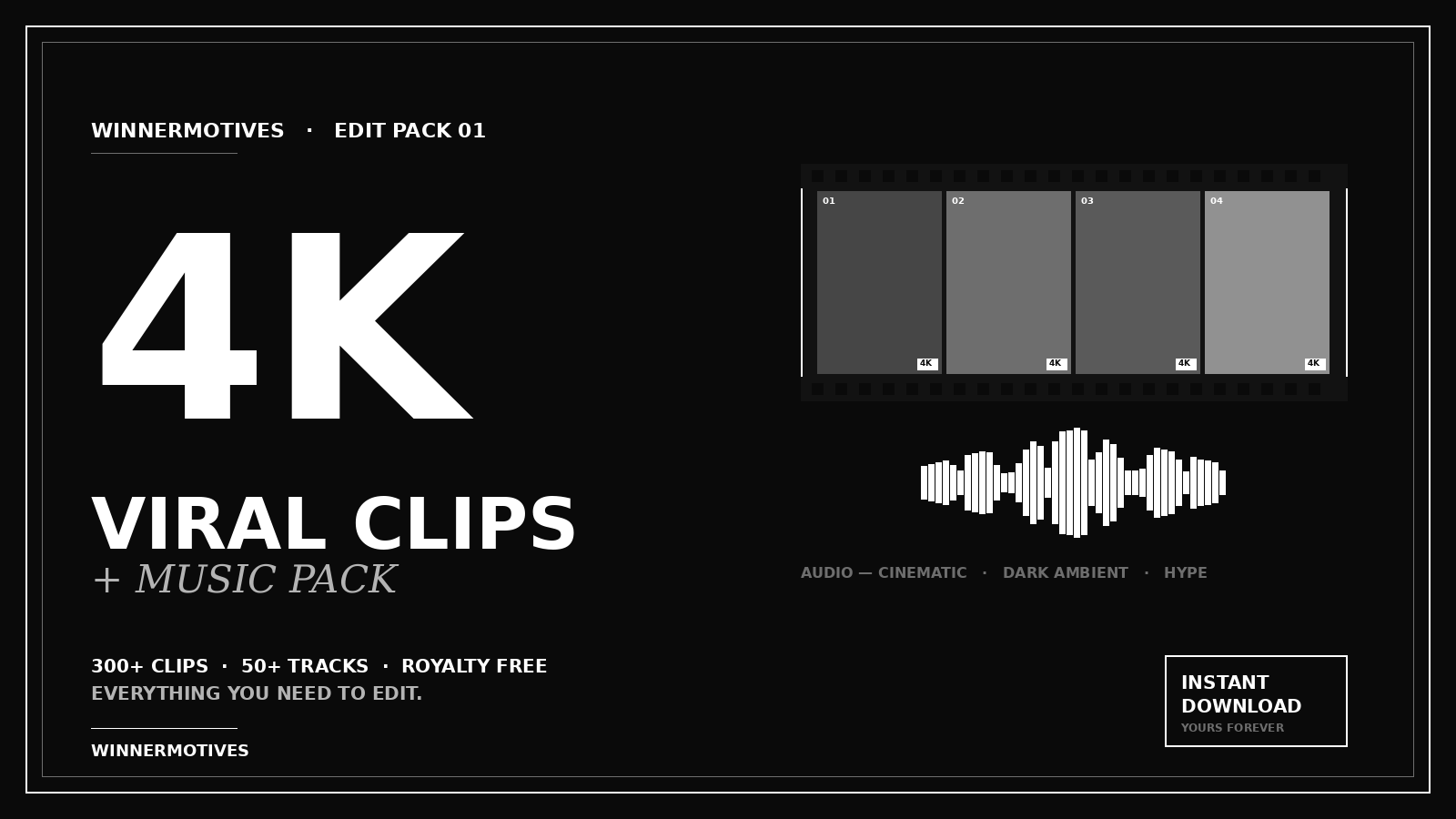 4k VIRAL winnermotives VIDEO CLIP & MUSIC PACK + included clip audios