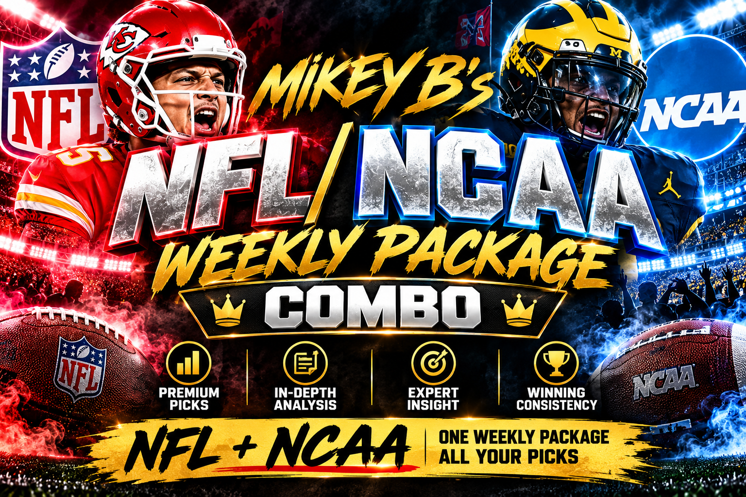 NFL/NCAAF WEEKEND PACKAGE COMBO 🏈