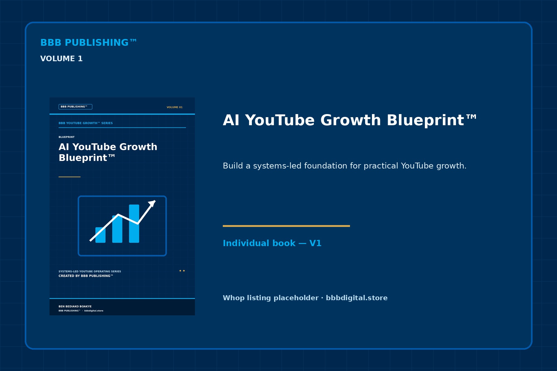 BBB YouTube Growth™ Volume 1 — AI YouTube Growth Blueprint™