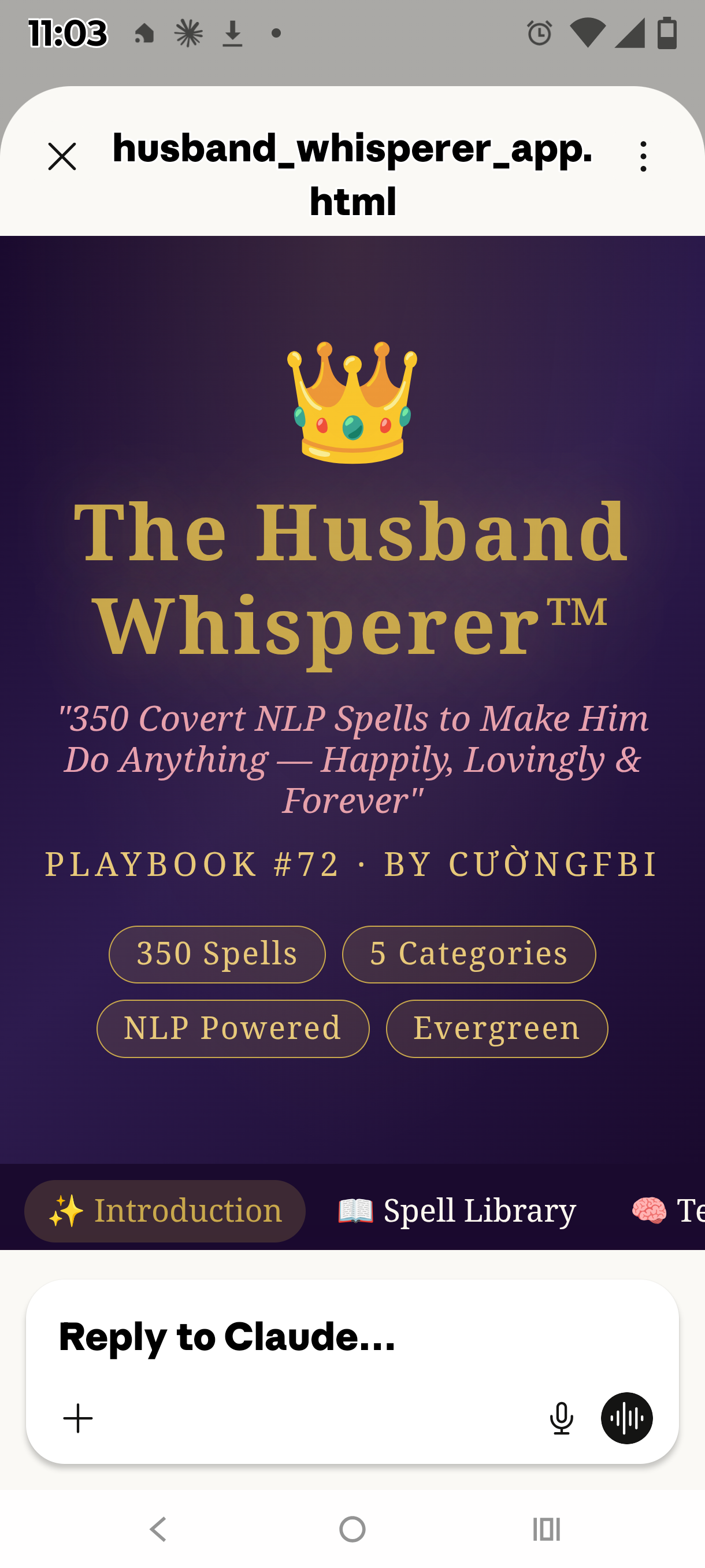 The Husband Whisperer™ — Playbook #72