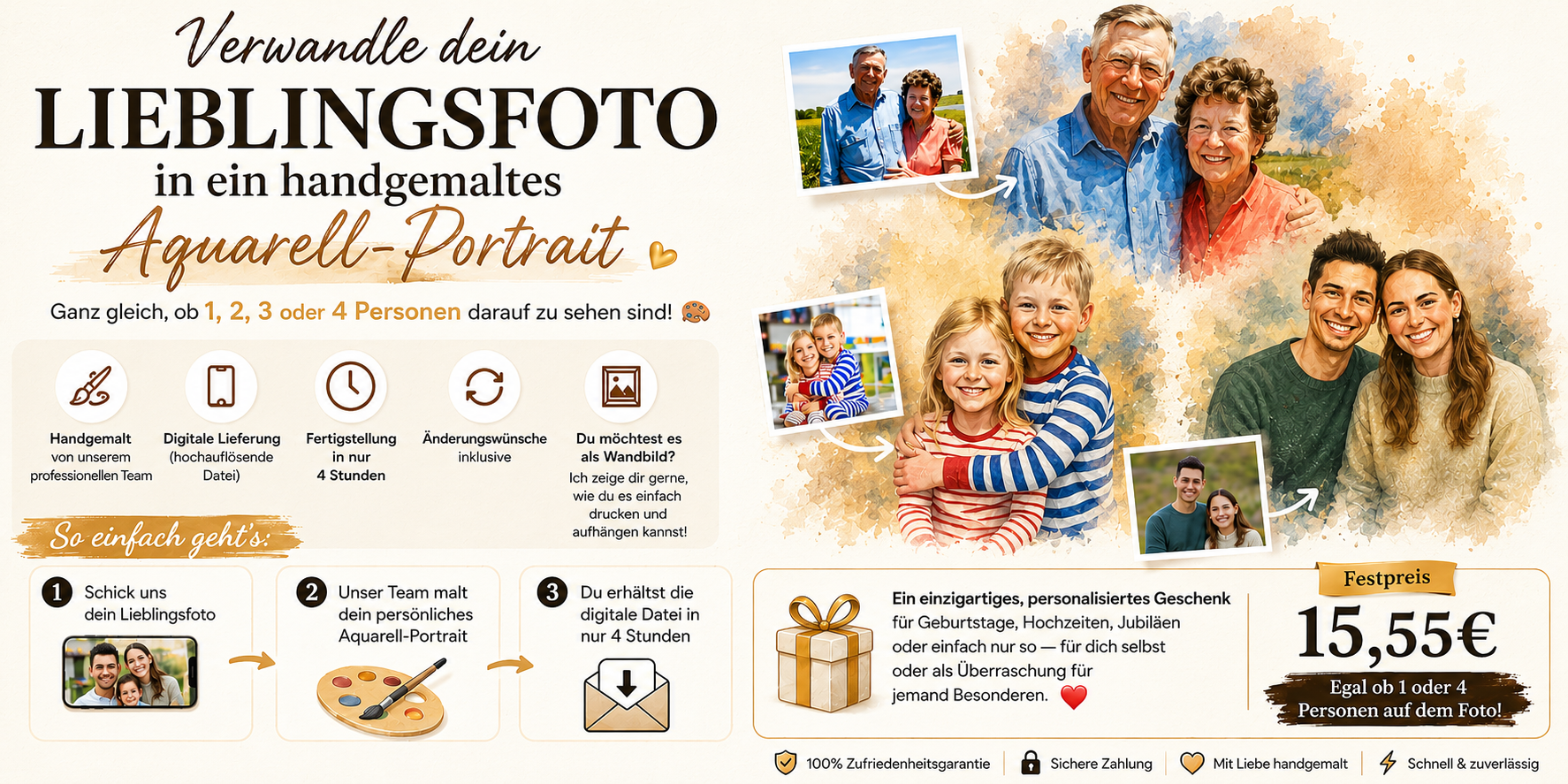 Personalisiertes Aquarell-Portrait