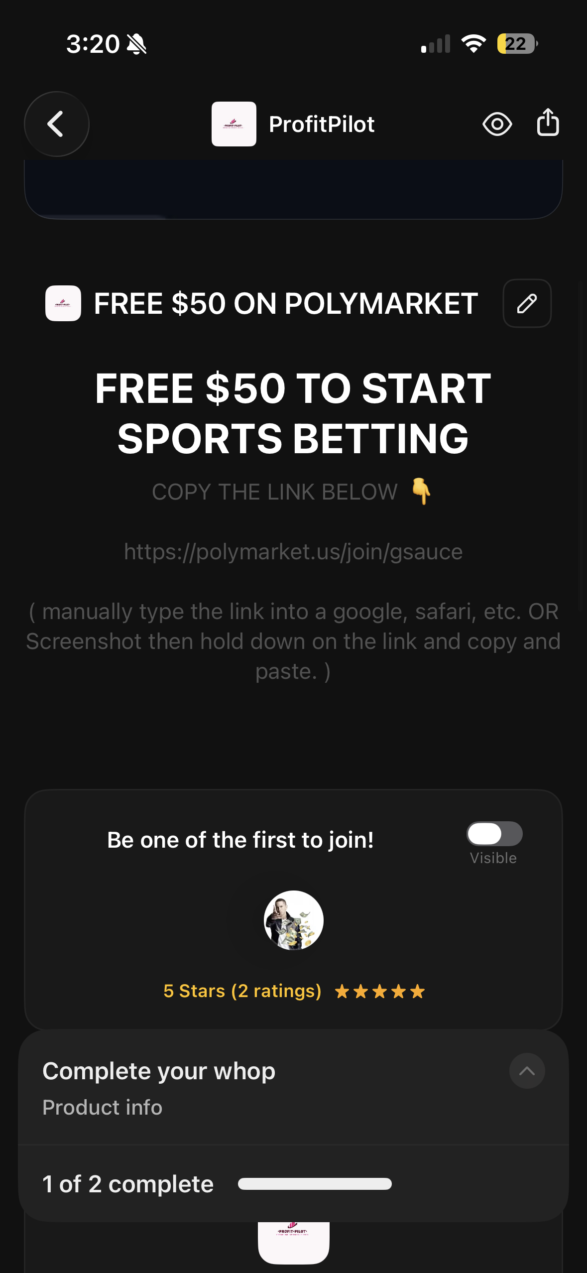 FREE $50 ON POLYMARKET