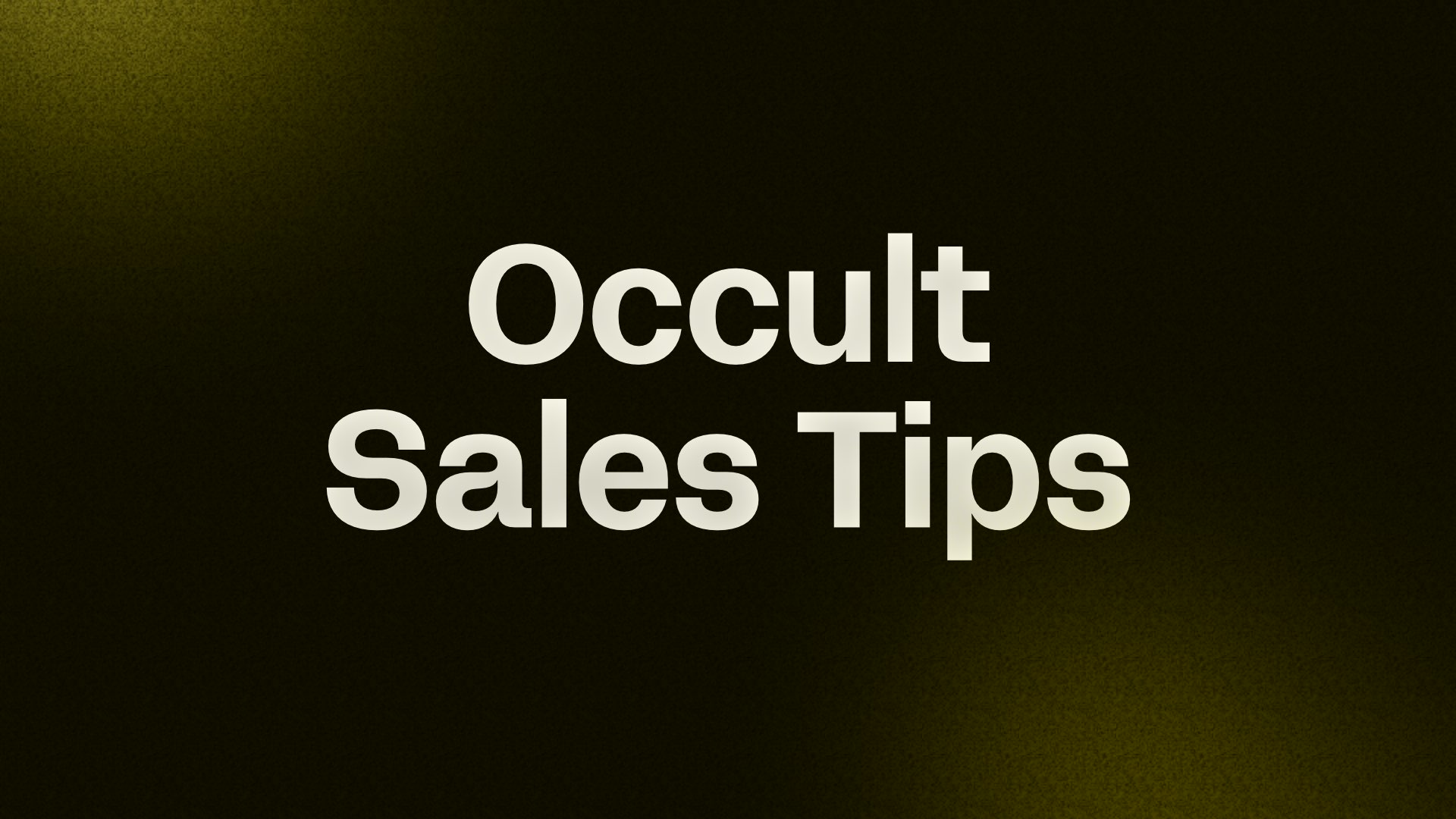 Salesman’s Occult Guide