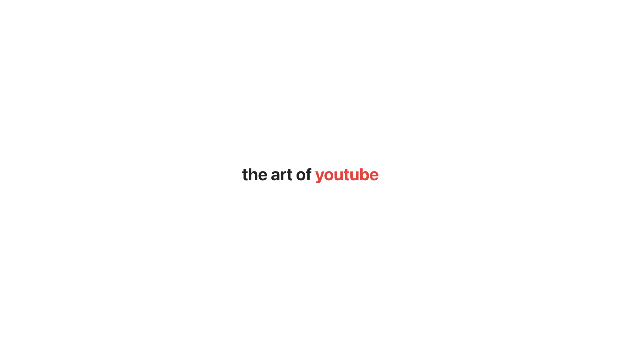 The Art Of YouTube🔻 banner