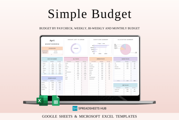 Rainbow Theme Budget Planner Excel