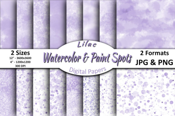 Lilac Watercolor & Paint Spots Papers