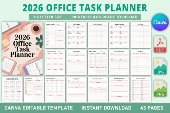 Editable 2026 Office Task Planner