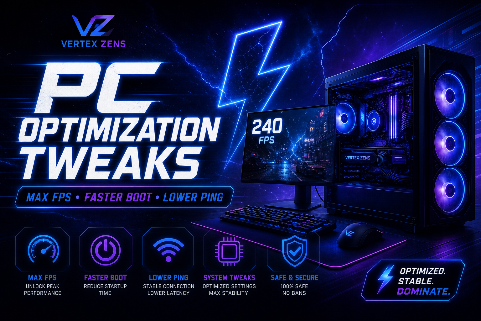 PC Optimization Tweaks — Max FPS, Faster Boot & Lower Ping